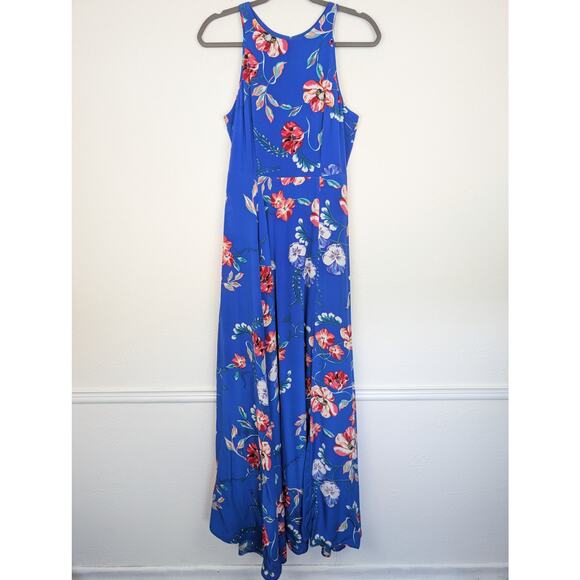 Yumi Kim Maxi Dress Sweet Escape Dream Silk Floral Boho Halter Boho Blue Size S - Picture 5 of 15